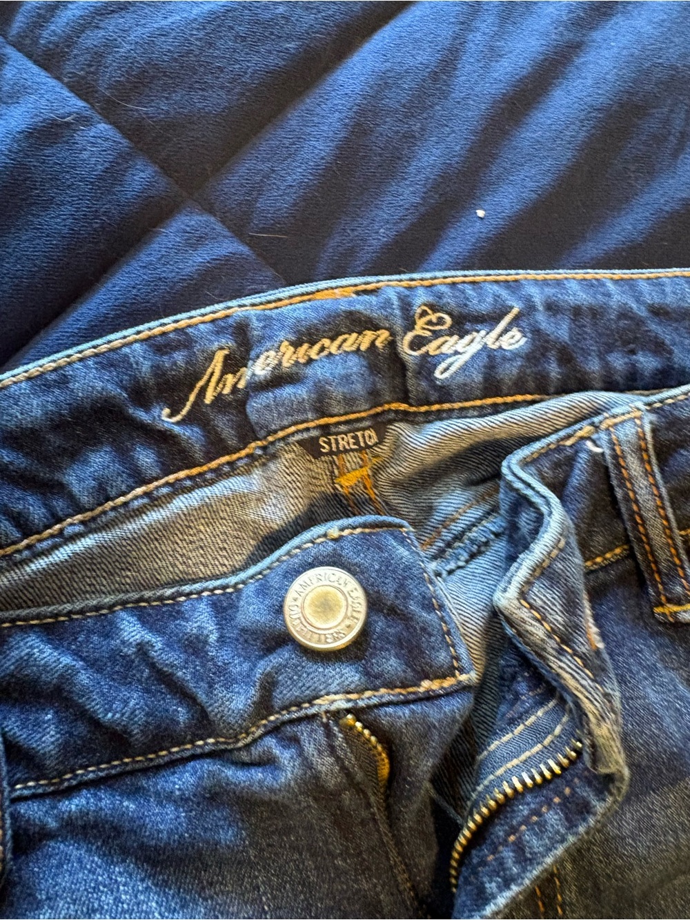 American Eagle Outfitters Distressed Blue Flare Jeans - Picture 2 of 4